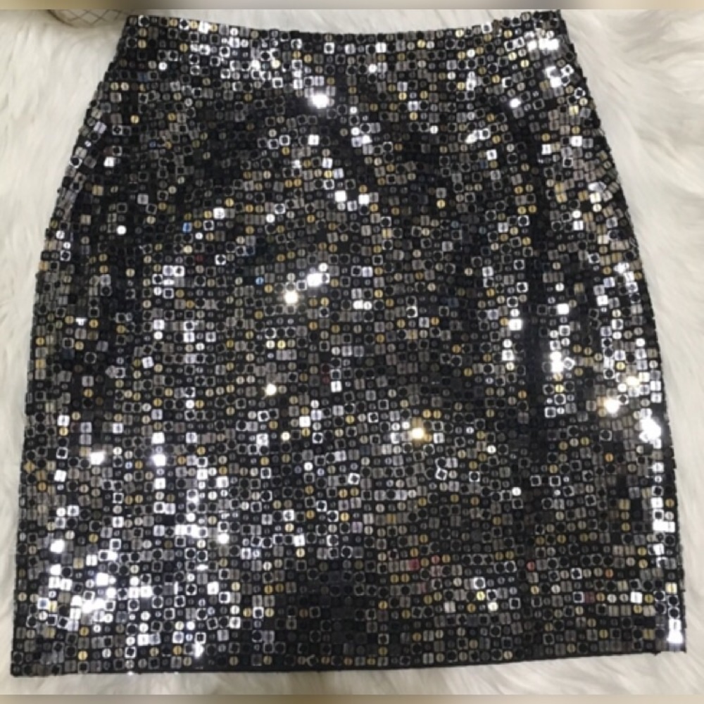 Debbie Shuchat Sequin 100% Silk Pencil Skirt